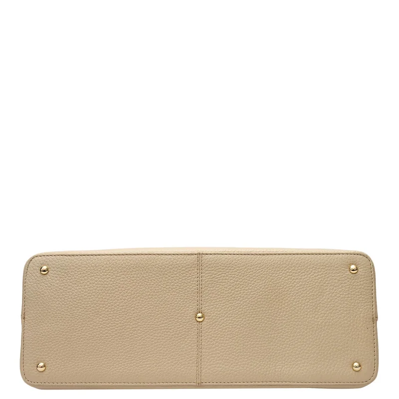 Da Milano Dove Medium Wax Leather Shoulder Bag - Dove for Women | Best Price UAE